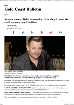 Russian magnate fights bankruptcy: He is alleged to owe six