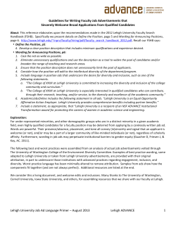 Sample Language for Job Advertisement