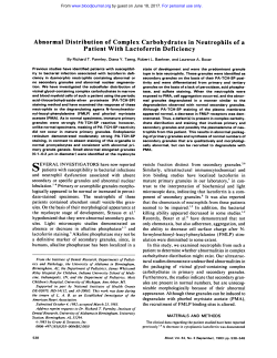 Abnormal Distribution of Complex Carbohydrates in Neutrophils of a