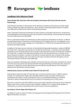 Lendlease Arts Advisory Panel