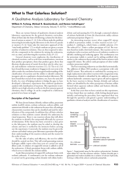 What Is That Colorless Solution? A Qualitative Analysis Laboratory