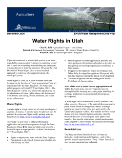 Water Rights in Utah - Utah State University Extension