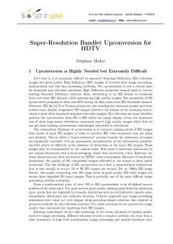 Super-Resolution Bandlet Upconversion for HDTV