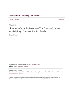 Statutory Cross References -- The "Loose