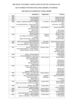Scholarships and Prizes - The Music Teachers` Association of South