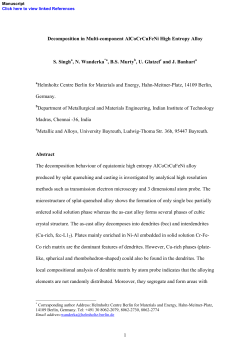 1 Decomposition in Multi-component AlCoCrCuFeNi High Entropy