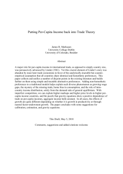 Putting Per-Capita Income back into Trade Theory