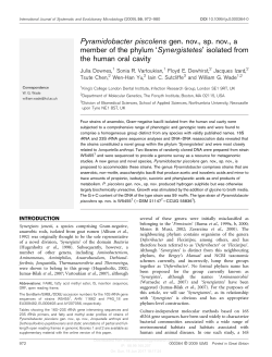Pyramidobacter piscolens gen. nov., sp. nov., a member of the