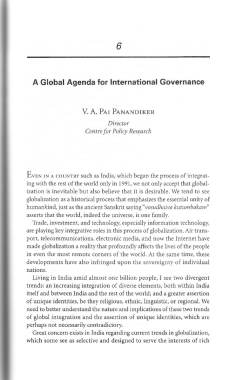 A Global Agenda for International Governance