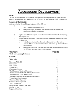 ADOLESCENT DEVELOPMENT