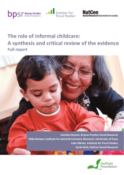 The role of informal childcare: A synthesis and critical review of the