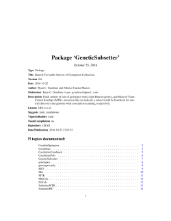 Package `GeneticSubsetter`