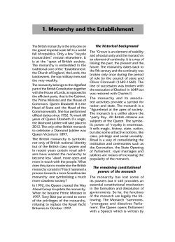 1. Monarchy and the Establishment
