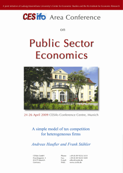A simple model of tax competition for heterogeneous firms Andreas