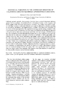 INDIVIDUAL VARIATION IN THE ANTISNAKE