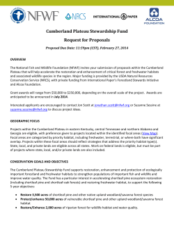Cumberland Plateau Stewardship Fund Request for Proposals