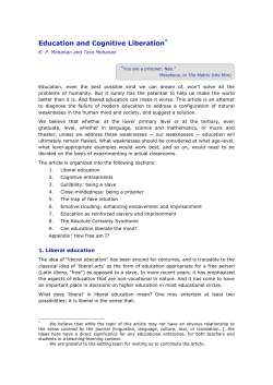 Education and Cognitive Liberation