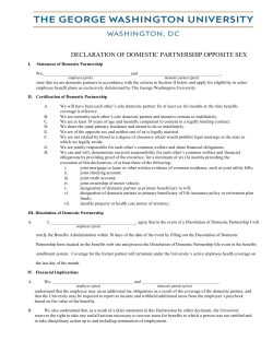 declaration of domestic partnership opposite sex