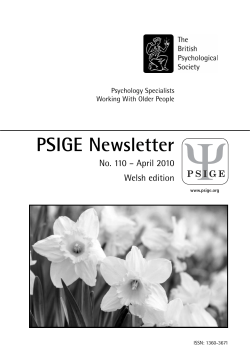 PSIGE newsletter no. 110