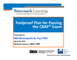 Foolproof Plan for Passing the CBAP Exam