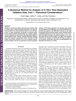 A Numerical Method for Analysis of In Vitro Time