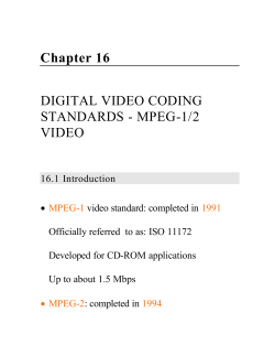MPEG-1/2 VIDEO - Information Services and Technology