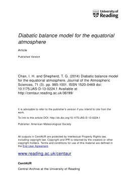 Diabatic Balance Model for the Equatorial Atmosphere