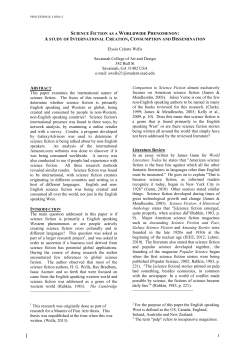 1 SCIENCE FICTION AS A WORLDWIDE