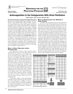 Anticoagulation In the Octogenarian With Atrial Fibrillation