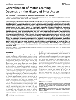 Generalization of motor learning depends on the history of prior action