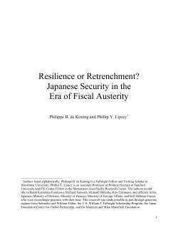 Japanese Security in the Era of Fiscal Austerity