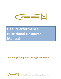 GaelicPerformance Nutritional Resource Manual