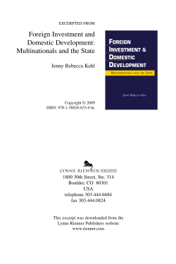 Foreign Investment and Domestic Development