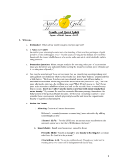 Gentle and Quiet Spirit - Kiokee Women`s Ministry