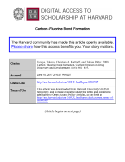 Carbon&ndash;Fluorine Bond Formation The Harvard community has