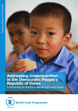 Addressing Undernutrition in the Democratic People`s Republic of