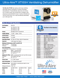 Ultra-Aire XT155H Spec Sheet
