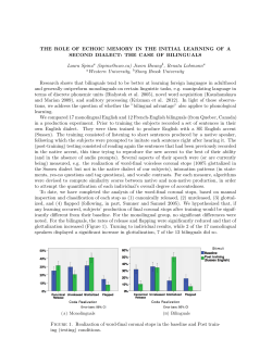 THE ROLE OF ECHOIC MEMORY IN THE INITIAL LEARNING OF A