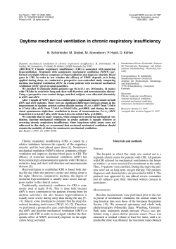 Daytime mechanical ventilation in chronic respiratory