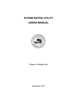 STORMWATER UTILITY - Village of Whitefish Bay