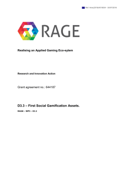 D3.3 &ndash; First Social Gamification Assets.