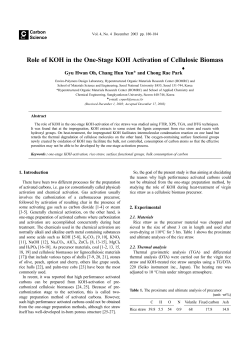 Role of KOH in the One-Stage KOH Activation of