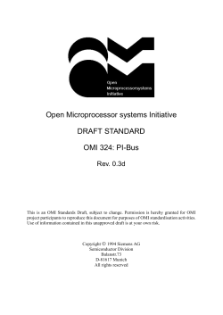 OMI 324: PI-Bus Peripheral Interconnect Bus