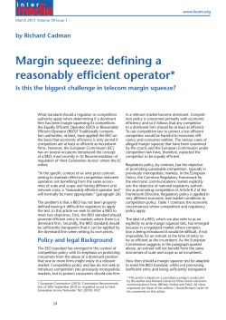 Margin squeeze: defining a reasonably efficient