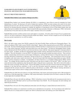 What`s New - Panhandle-Plains Student Loan Center