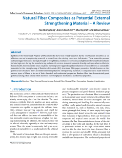 Natural Fiber Composites as Potential External Strengthening Material