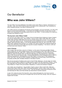 John Villiers` Biography