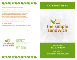 catering menu - The Simple Sandwich