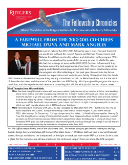 A Farewell from The 2012-2013 Co-chiefs Michael D`Uva and Mark