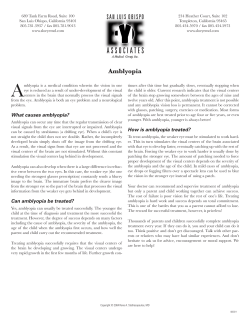 Amblyopia - San Luis Obispo Eye Associates